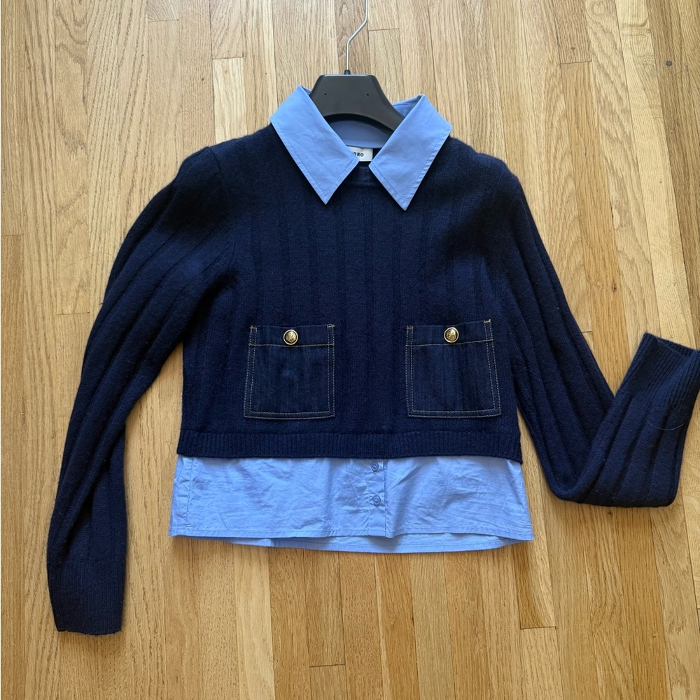 Sandro Blue double Cashmere Sweater